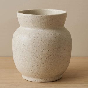 10 Wide Mouth Ceramic Flower Vase with Speckled Finish Modern Minimalist Decorative Pot for Large Bouquets and Living Room Centerpiece