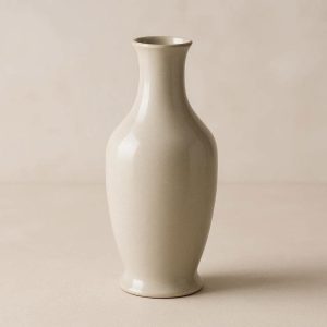 9 Elegant Bottle Shaped Ceramic Vase with Smooth Glaze Modern Decorative Flower Holder for Formal Dining Table and Mantel Styling